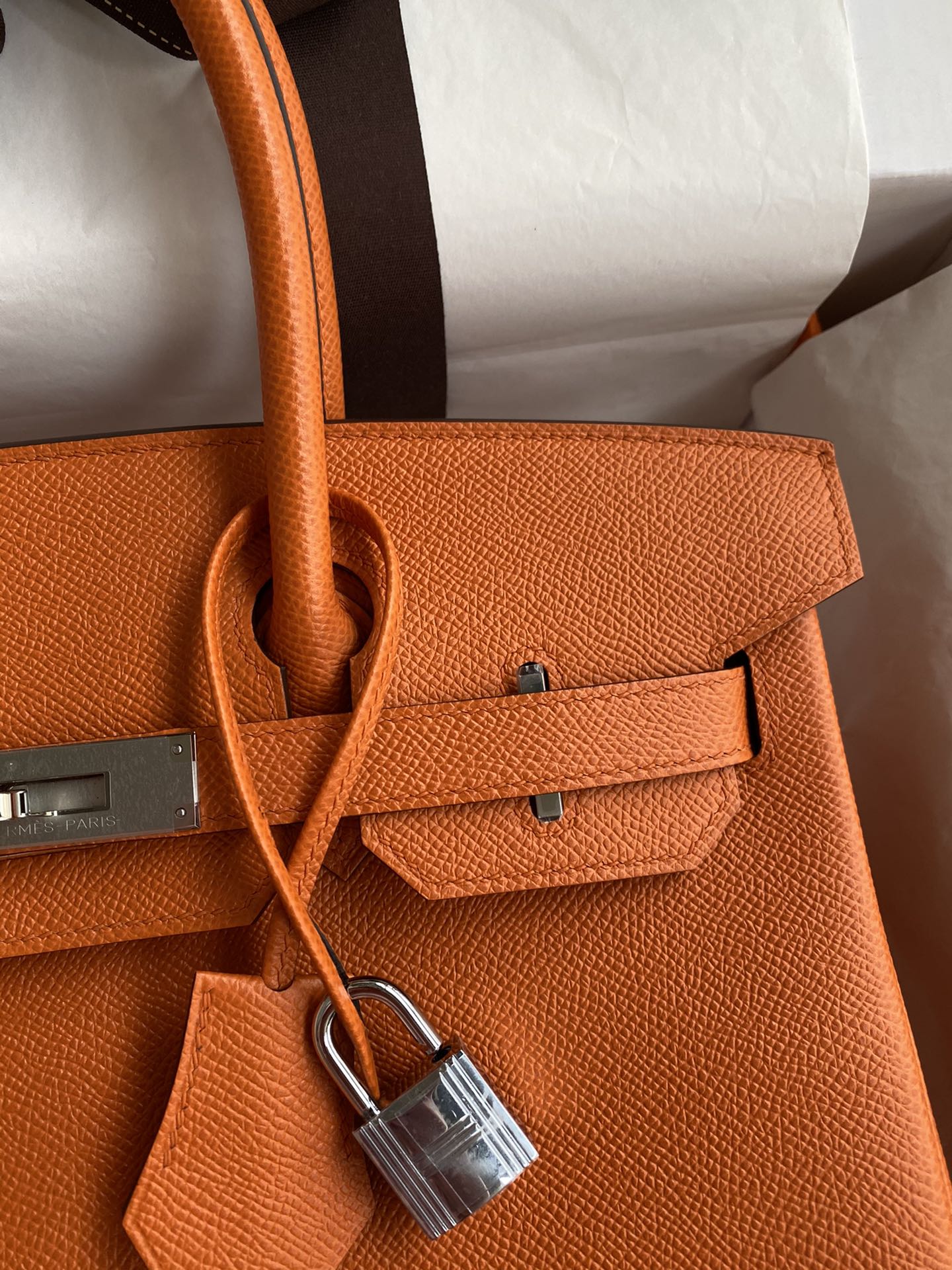 Hermes Birkin 35CM Epsom Leather Handbag Orange